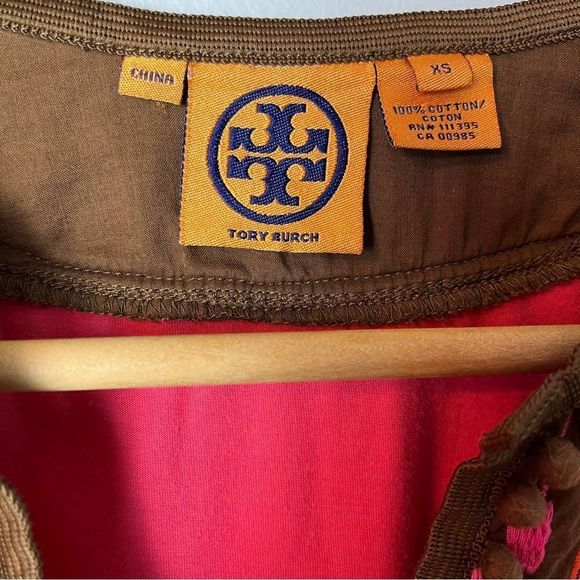 Tory Burch Pink Embroidered Boho Top - Picture 6 of 10